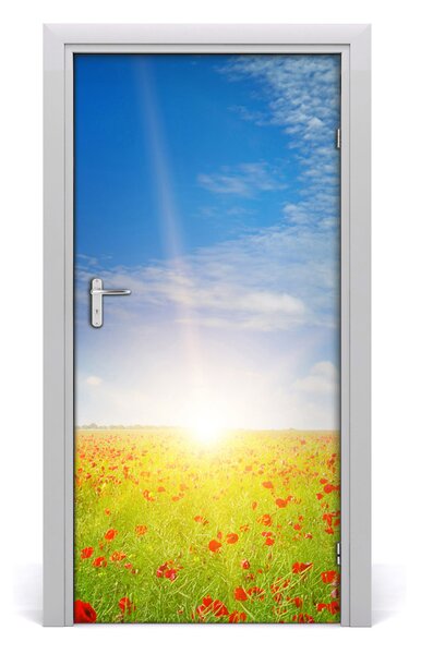 Fototapeta na dvere samolepiace pole makov 95x205 cm