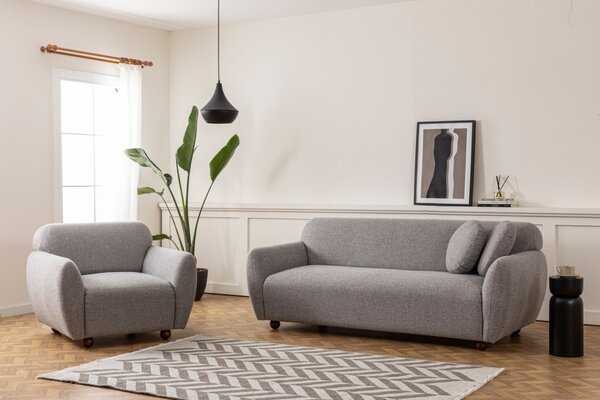 Hanah Home Trojmiestna pohovka Eddy 223 cm svetlosivá