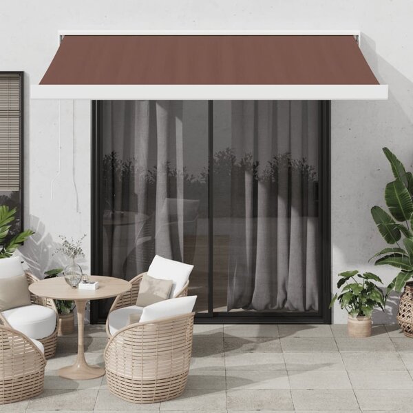 Maison Exclusive – Manuálna markíza, 3 x 2,5 m, hnedá, 100% polyester