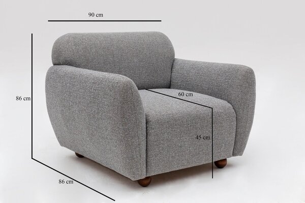 Hanah Home Kreslo Eddy sivé