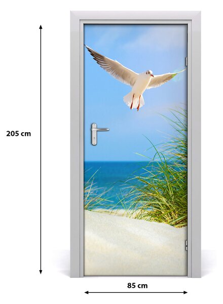 Fototapeta na dvere samolepiace Meva nad dunami 85x205 cm