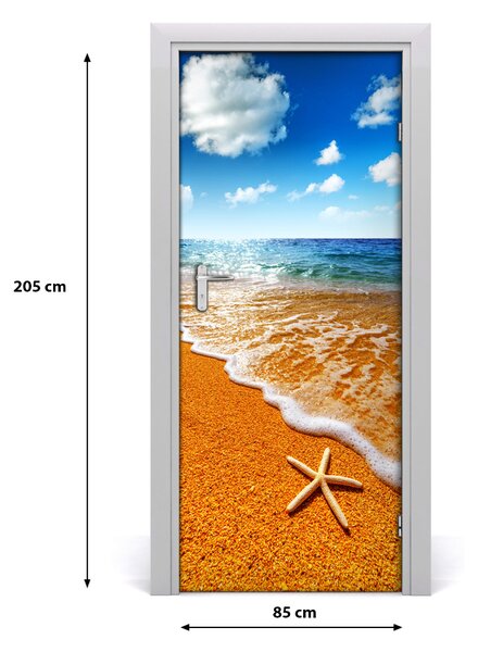 Fototapeta dvere samolepiace hviezdice na pláži 85x205 cm