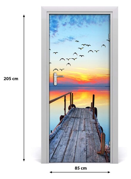 Fototapeta na dvere samolepiace drevené mólo 85x205 cm