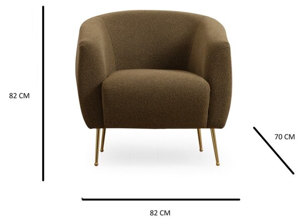 Hanah Home Kreslo Eses zelené/zlaté