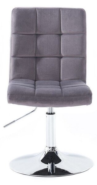LuxuryForm DESIGN Stolička TOLEDO VELUR na striebornom tanieri - tmavo šedá