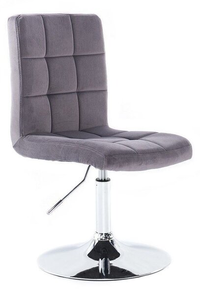 LuxuryForm DESIGN Stolička TOLEDO VELUR na striebornom tanieri - tmavo šedá