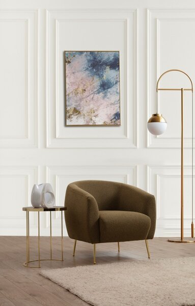 Hanah Home Kreslo Eses zelené/zlaté