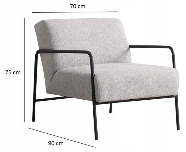 Hanah Home Kreslo Eti sivé/čierne