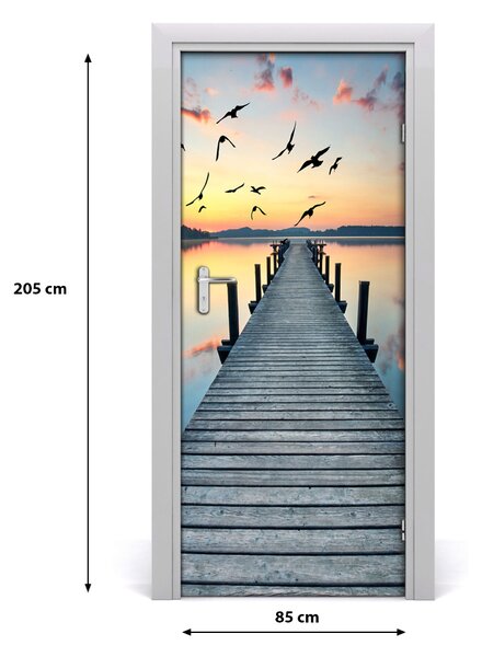 Fototapeta na dvere samolepiace drevené mólo 85x205 cm