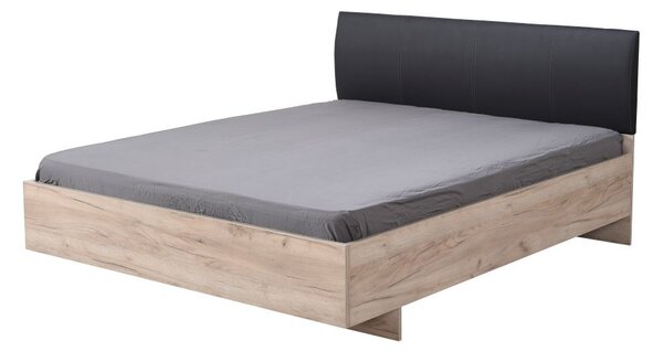 Manželská posteľ 160x200cm Marcus - dub sivý/čierna