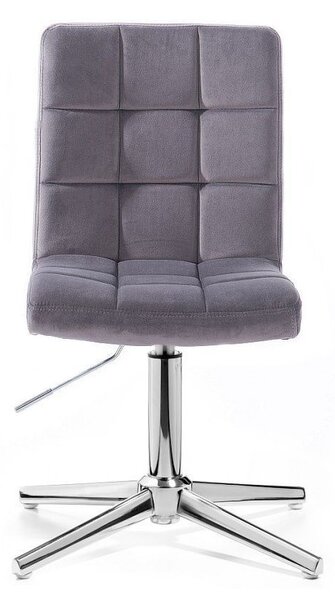 LuxuryForm DESIGN Stolička TOLEDO VELUR na striebornom kríži - tmavo šedá