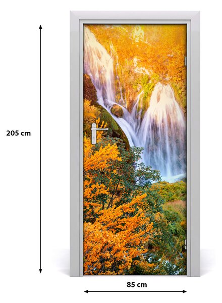 Fototapeta na dvere samolepiace vodopád jeseň 85x205 cm