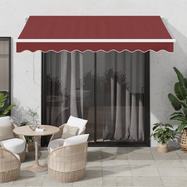 Maison Exclusive – Manuálna markíza, 3 x 2,5 m, bordová farba, 100% polyester