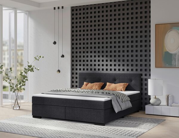 BOXSPRINGOVÁ POSTEĽ, 200/200 cm, antracitová MID.YOU - Online Only spálne, Online Only