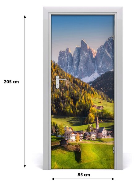 Fototapeta dvere samolepiace mestečko v horách 85x205 cm