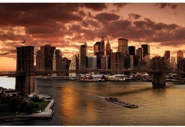 DIMEX | Vliesové fototapety na stenu New York MS-5-0002 | 375 x 250 cm | oranžová, hnedá