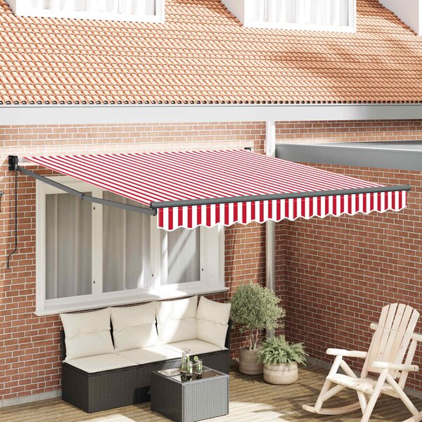 Maison Exclusive – Manuálna markíza, 3 x 2,5 m, červeno-biele pruhy