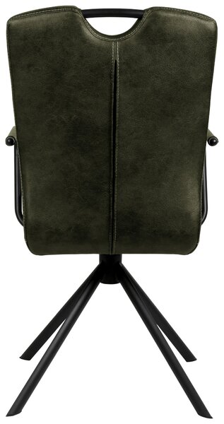 STOLIČKA S PODRÚČKAMI, mikrovlákno, čierna, tmavozelená Ambia Home - Stoličky, Online Only