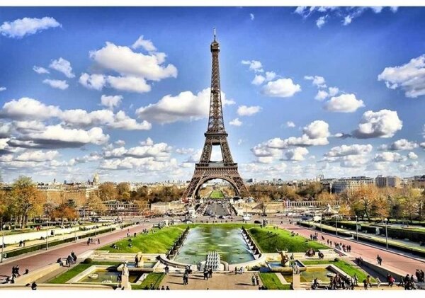 DIMEX | Vliesové fototapety na stenu Paríž MS-5-0025 | 375 x 250 cm | modrá, šedá, biela, zelená