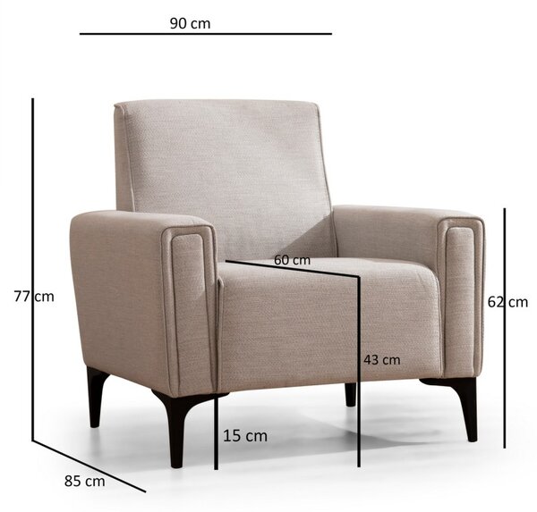 Hanah Home Kreslo Horizon ecru