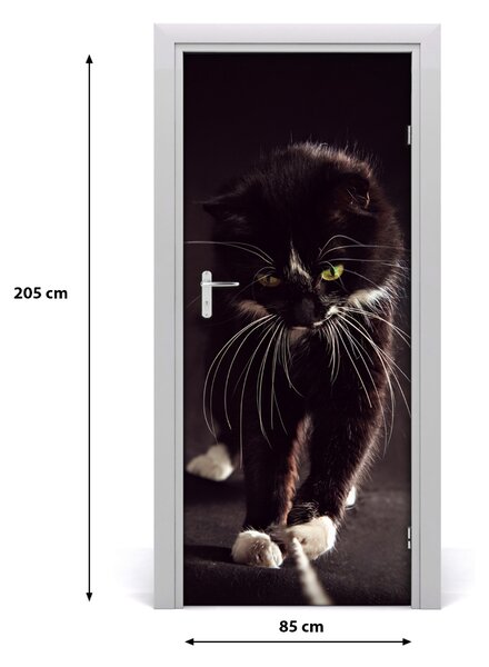 Samolepiace fototapety na dvere čierna mačka 85x205 cm
