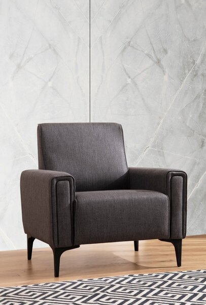 Hanah Home Kreslo Horizon tmavo sivé