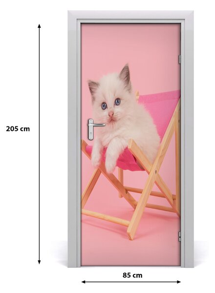 Samolepiace fototapety na dvere Mačka na lehátku 85x205 cm