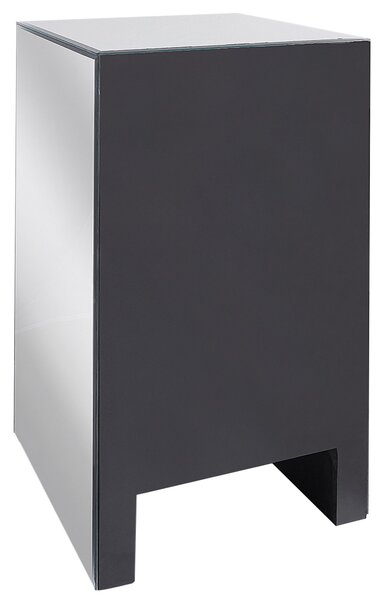 Nočný stolík strieborný so zrkadlovým efektom 3 zásuvky 60 x 30 x 30 cm moderný elegantný obývacia izba spálňa