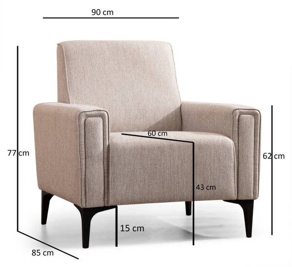 Hanah Home Kreslo Horizon svetlohnedé