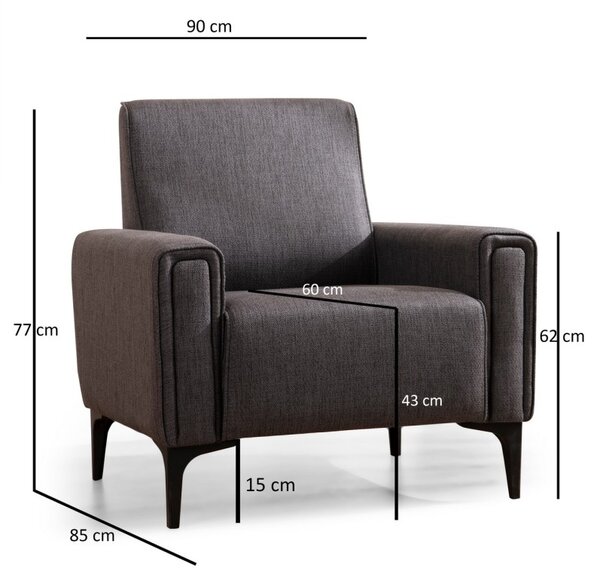 Hanah Home Kreslo Horizon tmavo sivé