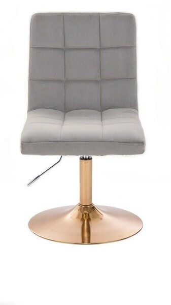 LuxuryForm DESIGN Stolička TOLEDO VELUR na zlatom tanieri - svetlo šedá