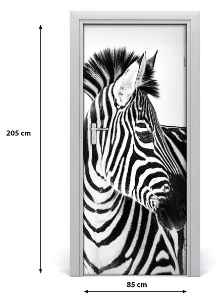 Samolepiace fototapety na dvere Zebra v snehu 85x205 cm