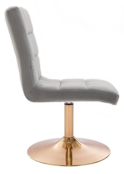 LuxuryForm DESIGN Stolička TOLEDO VELUR na zlatom tanieri - svetlo šedá