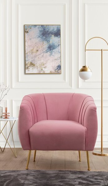 Hanah Home Kreslo Istiridey ružové/zlaté