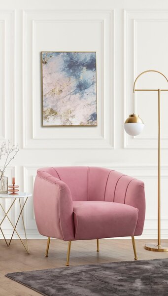 Hanah Home Kreslo Istiridey ružové/zlaté