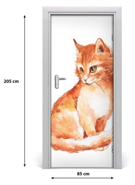 Samolepiace fototapety na dvere červená mačka 85x205 cm