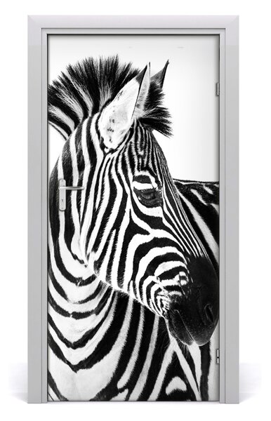 Samolepiace fototapety na dvere Zebra v snehu 95x205 cm