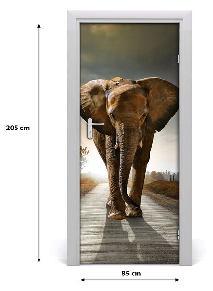 Samolepiace fototapety na dvere chodiaci slon 85x205 cm