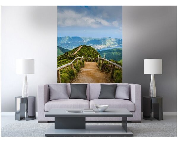 DIMEX | Vliesové fototapety na stenu Peší chodník MS-2-0054 | 150 x 250 cm | zelená, modrá, béžová