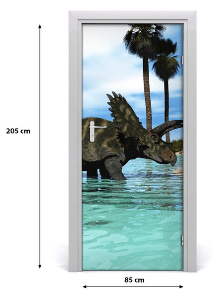 Samolepiace fototapety na dvere Dinozaury na pláži 85x205 cm