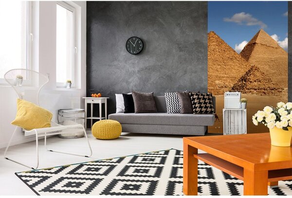 DIMEX | Vliesové fototapety na stenu Egyptská pyramída MS-2-0051 | 150 x 250 cm | modrá, biela, béžová