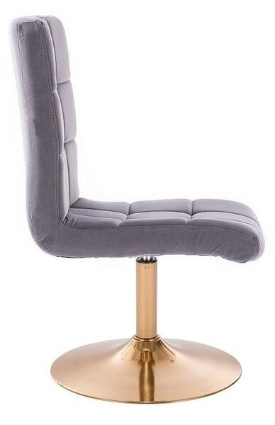 LuxuryForm DESIGN Stolička TOLEDO VELUR na zlatom tanieri - tmavo šedá