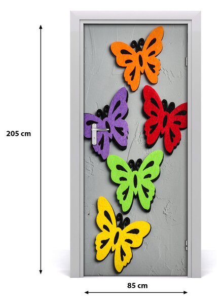 Samolepiace fototapety na dvere farební motýle 85x205 cm