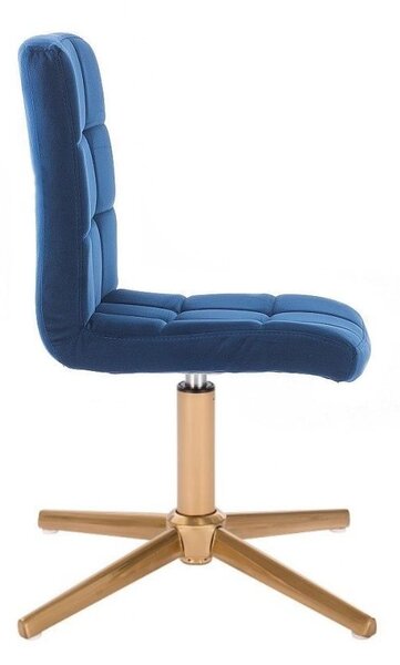LuxuryForm DESIGN Stolička TOLEDO VELUR na zlatom kríži - modrá