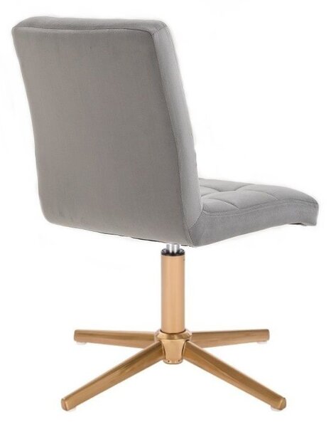 LuxuryForm DESIGN Stolička TOLEDO VELUR na zlatom kríži - svetlo šedá