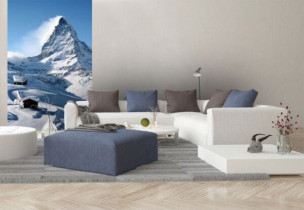DIMEX | Vliesové fototapety na stenu Matterhorn MS-2-0073 | 150 x 250 cm | biela, modrá