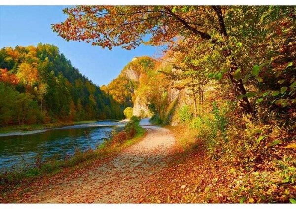 DIMEX | Vliesové fototapety na stenu Rieka Dunajec MS-5-0069 | 375 x 250 cm | modrá, oranžová, zelená