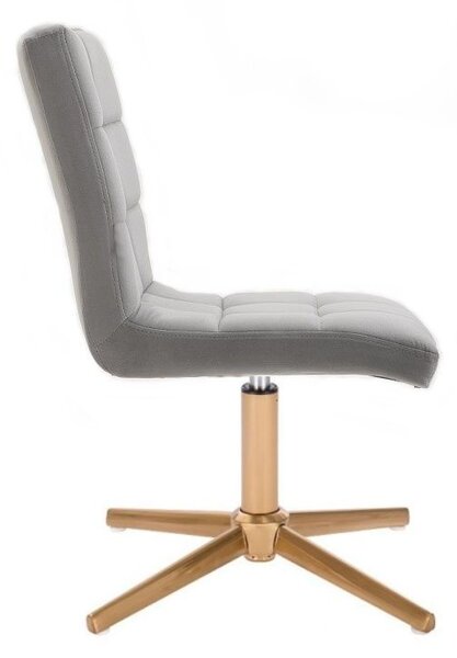 LuxuryForm DESIGN Stolička TOLEDO VELUR na zlatom kríži - svetlo šedá