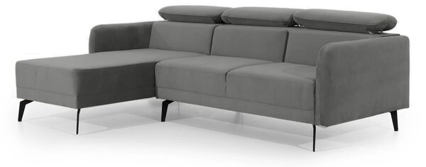 Moderná Rohová sedacia súprava do obývacej izby Venezil Mini Sivá Ľavá strana Čierna farba