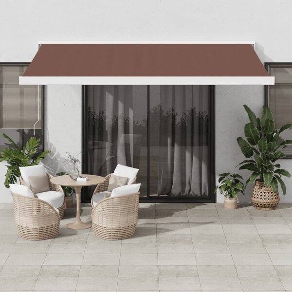 Maison Exclusive – Manuálna markíza, 4,5 x 3 m, hnedá, 100% polyester